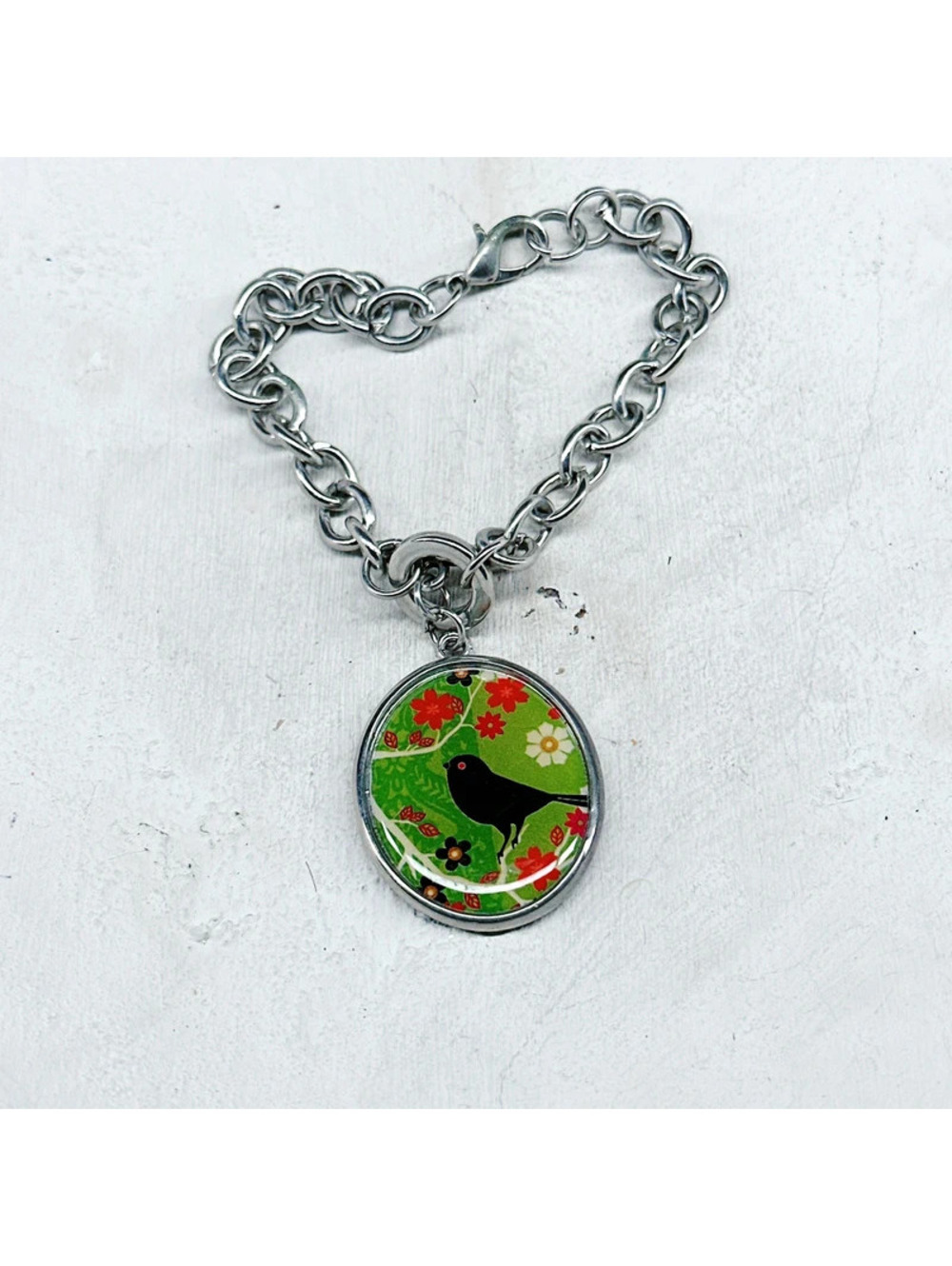 1007mc. Reversible Bird Bracelet Charm